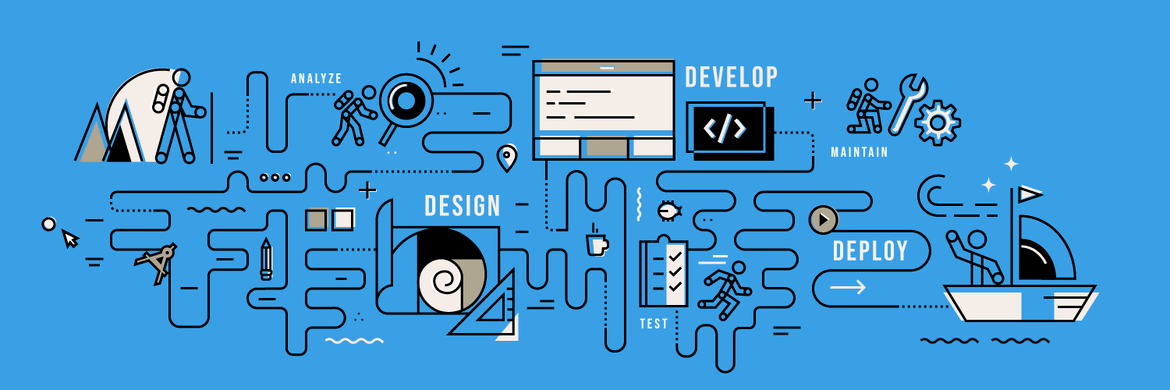 The about cover image, by Javier Feliu, represents the full-stack web developer journey: analyze, design, develop, test, deploy, and maintain.