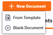 LucidChart user interface for creating a new blank document.